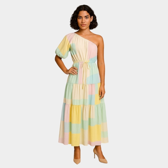 SWF Size S, Pastel One-Shoulder Dress - Picture 1 of 2